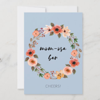 Mam-osa Bar Baby shower Sign Floral Kaart