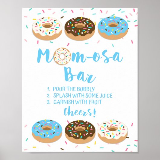Mam-osa Bar Blue Donut Sprinkle Shower Sign Poster (Voorkant)