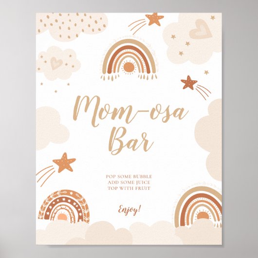Mam-osa bar Boho Rainbow Sign Poster (Voorkant)