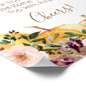 Mam-osa Bar Floral Pumpkin Baby shower Sign Poster (Hoek)