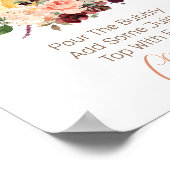 Mam-osa Bar Floral Pumpkin Baby shower Sign Poster (Hoek)