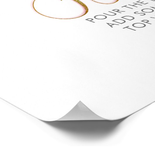 Mam-osa Bar Gold Glitter Script Text Poster (Hoek)