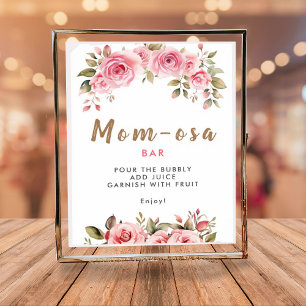 Mam-osa Bar Het is een meisje! Roze Bloemen Baby s Poster