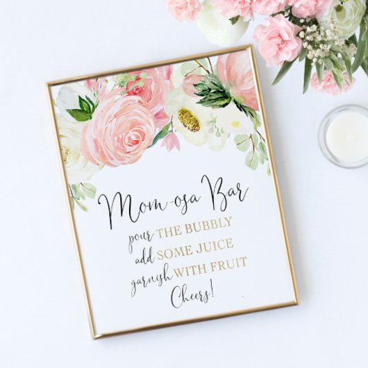 Mam-osa bar mimosa bar roze goudflorale poster