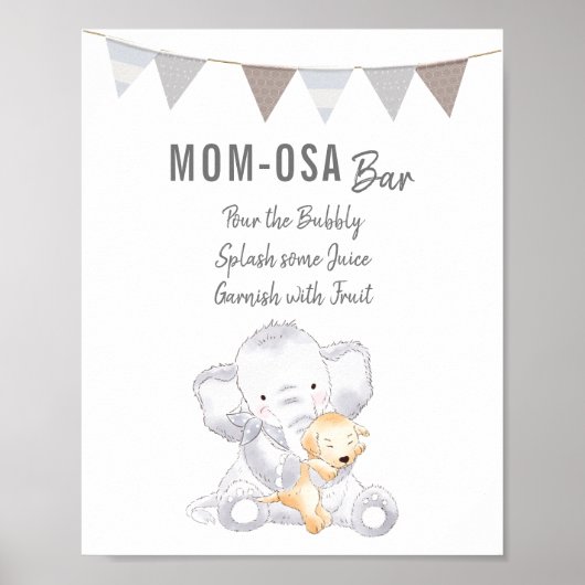 Mam-osa Bar Modern Elephant Geslacht Neutraal Poster (Voorkant)