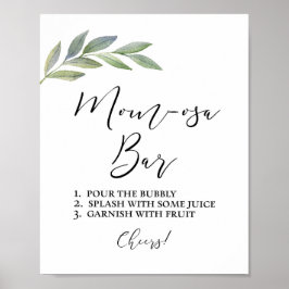 Mam-osa Bar Olive Leaf Greenery Theme Poster