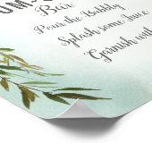 Mam-osa Bar Sign Green White Baby Sprinkle Shower Poster (Hoek)