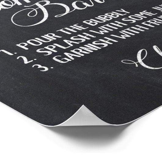 Mam-osa Bar Winter Chalkboard Snowflakes Sign Poster (Hoek)