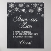 Mam-osa Bar Winter Chalkboard Snowflakes Sign Poster (Voorkant)