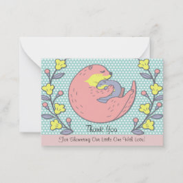 Mam Otter en haar Baby Dank je wel Notitiekaartje