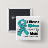 Mam - Ovarium Cancer Ribbon Vierkante Button 5,1 Cm (Voorkant /achterkant)