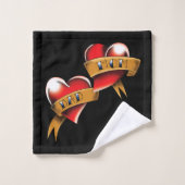 Mam Pa Red Hearts Tattoo Bad Handdoek (Wasdoekje)