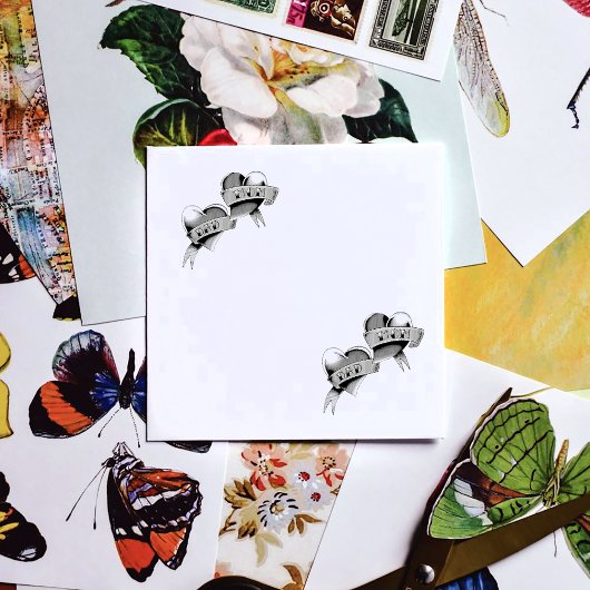 Mam Pa Red Hearts Tattoo Rubberstempel