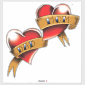 Mam Pa Red Hearts Tattoo Sticker (Vel)