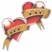 Mam Pa Red Hearts Tattoo Sticker (Voorkant)