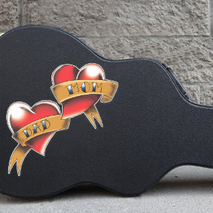 Mam Pa Red Hearts Tattoo Sticker