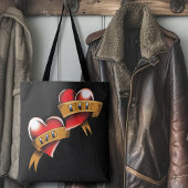 Mam Pa Red Hearts Tattoo Tote Bag