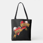 Mam Pa Red Hearts Tattoo Tote Bag (Achterkant)