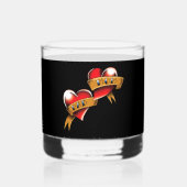 Mam Pa Red Hearts Tattoo Whisky Glas (Voorkant)