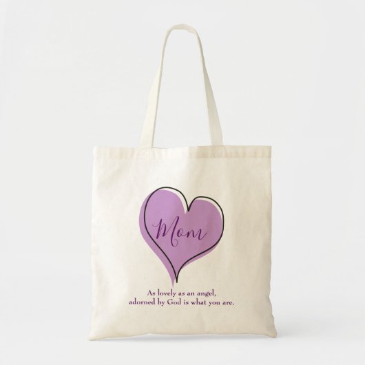 Mam Paars Heart Tote Bag (Voorkant)