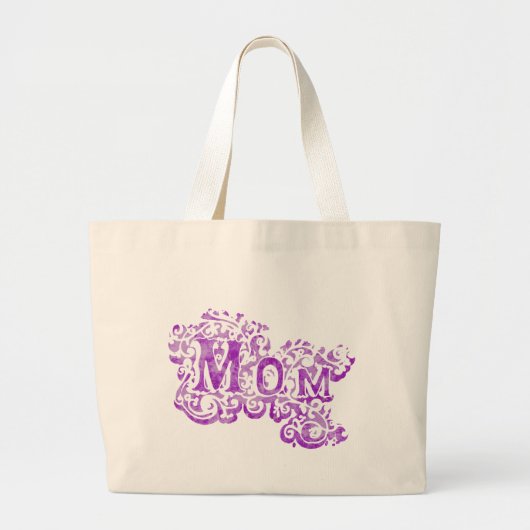 "Mam" paars/lichte canvas tas (Voorkant)