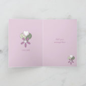 Mam paarse bloemenshabby chic Verjaardag Kaart (Binnen)