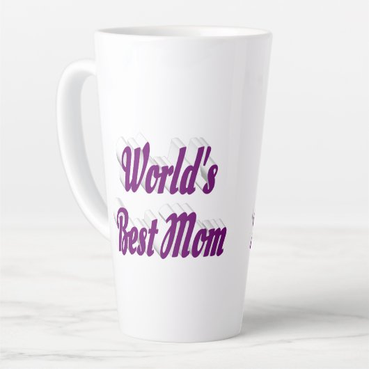 Mam paarse tekst latte mok (Linkerhoek)