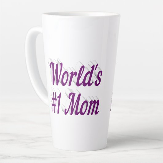 Mam paarse tekst latte mok (Linkerhoek)