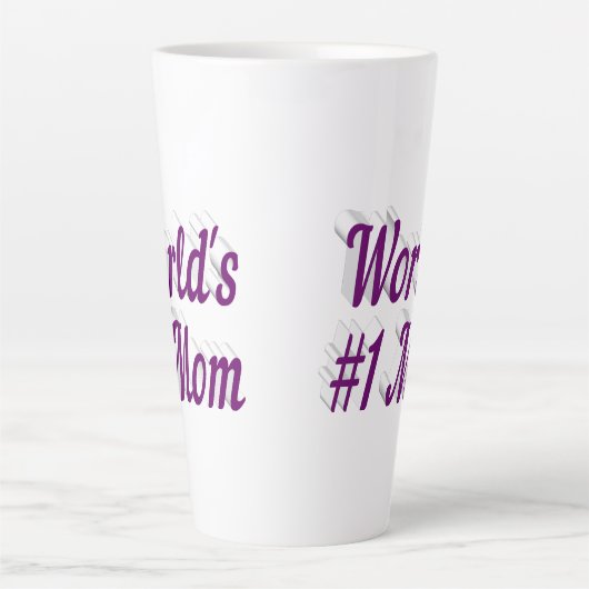 Mam paarse tekst latte mok (Voorkant)