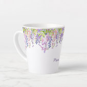 Mam Paarse Wisteria Waterverf Floral Latte Mok (Linkerhoek)