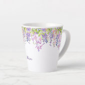 Mam Paarse Wisteria Waterverf Floral Latte Mok (Rechterhoek)
