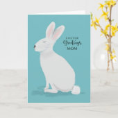 Mam Paasgrietjes Witte konijn Kaart (Gele Bloem)