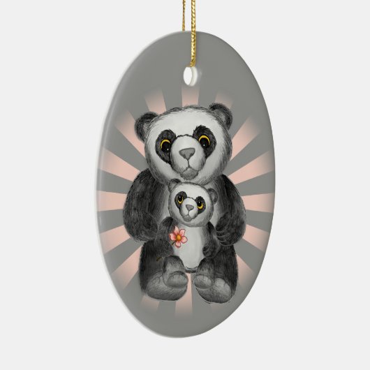 Mam Panda Beer Love Keramisch Ornament (Rechts)