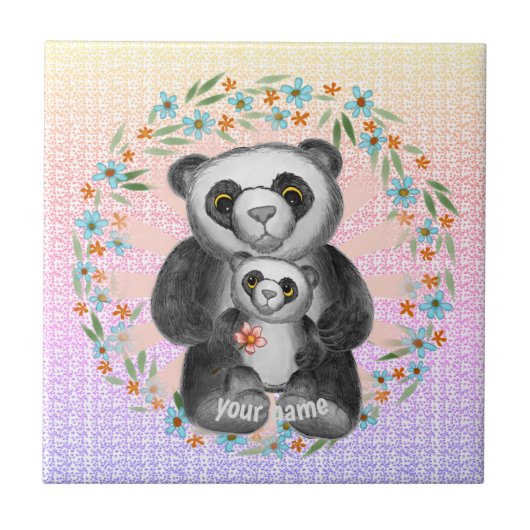 Mam Panda Beer Love Tegeltje (Voorkant)