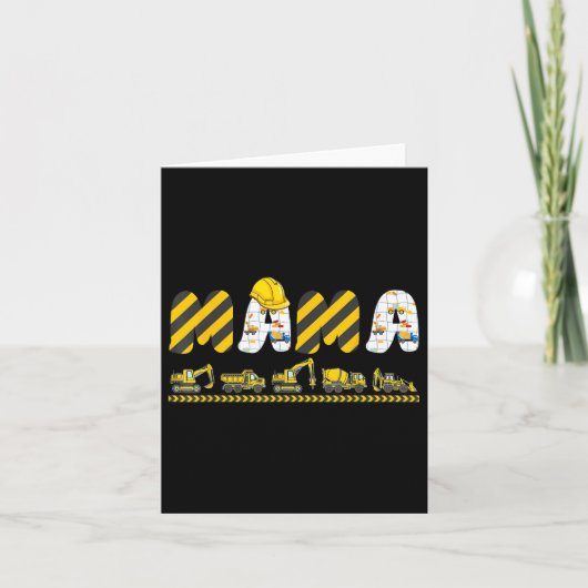 Mam Pap Bouw Verjaardag Mama Graafmachine Digge Kaart (Voorkant)