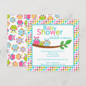 Mam & pap Eigenaar met Baby Owl Baby shower Kaart (Voorkant / Achterkant)