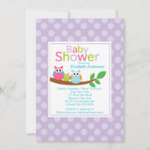 Mam & pap Eigenaar met Baby Owl Baby shower Kaart (Voorkant)