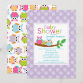 Mam & pap Eigenaar met Baby Owl Baby shower Kaart (Voorkant / Achterkant)