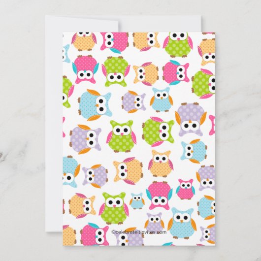 Mam & pap Eigenaar met Baby Owl Baby shower Kaart (Achterkant)