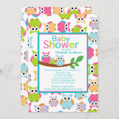 Mam & pap Eigenaar met Baby Owl Baby shower Kaart (Voorkant / Achterkant)