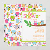 Mam & pap Eigenaar met Baby Owl Baby shower Kaart (Voorkant / Achterkant)