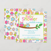 Mam & pap Eigenaar met Baby Owl Baby shower Kaart (Voorkant / Achterkant)