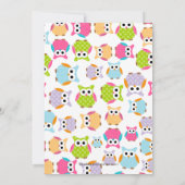 Mam & pap Eigenaars van Baby Owls TWINS Baby showe Kaart (Achterkant)