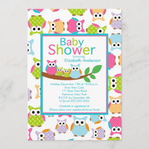 Mam & pap Eigenaars van Baby Owls TWINS Baby showe Kaart