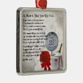 Mam & pap gedicht - 25th Wedding Jubileum Metalen Ornament (Rechts)
