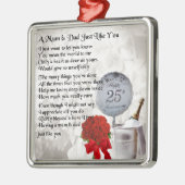 Mam & pap gedicht - 25th Wedding Jubileum Metalen Ornament (Links)