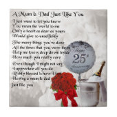 Mam & pap gedicht - 25th Wedding Jubileum Tegeltje (Voorkant)