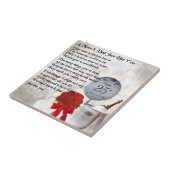 Mam & pap gedicht - 25th Wedding Jubileum Tegeltje (Zijkant)