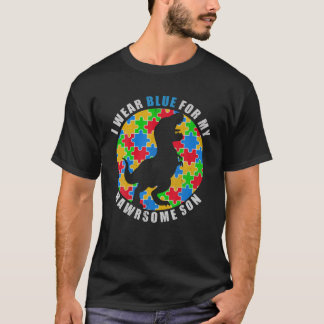 Mam Pap Ik Draag blauw voor mijn raarsome zoon aut T-shirt