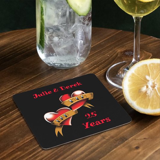 Mam & Pap Jubileum Party Kartonnen Onderzetters